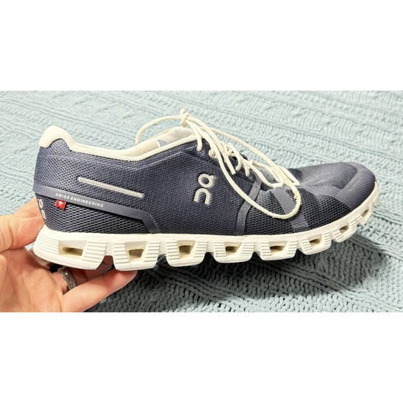 On Running Cloud Shoes Mens Size 11 Blue White Road Running Sneakers Athletic - Picture 4 of 14